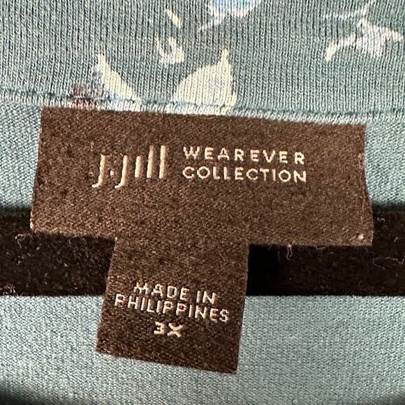 J Jill Wearever Collection Top Womens 3X Green Floral Sleeveless Tank Stretch - Picture 7 of 13